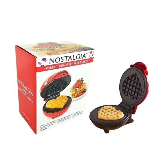 Nostalgia My Mini Personal Electric Heart Waffle Maker - Picture 2 of 5